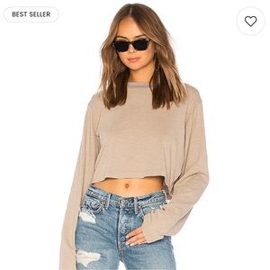 Revolve Cotton citizen Tokyo Crop long sleeve Shirt in Cappuccino large